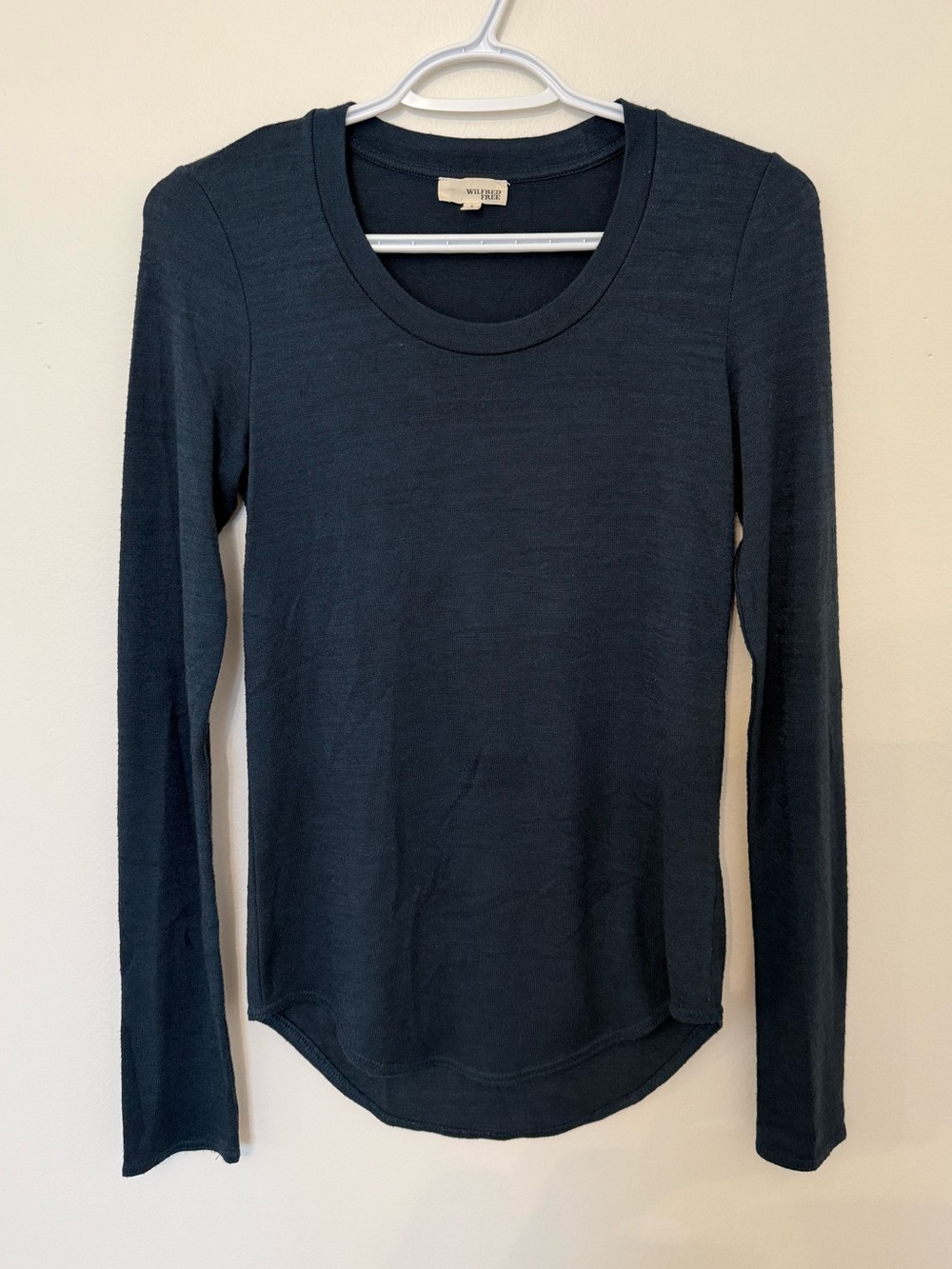 Wilfred Long-Sleeve Scoop-neck Top in Dark Teal